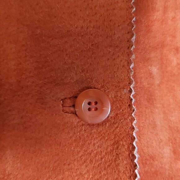 Womens Suede Shirt Jacket 1X Burnt Orange Boho Hippie Barn Chore Shacket Y2K - Picture 7 of 13